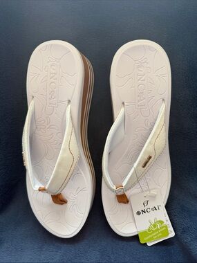 Oncai Women’s Cream Platform Flip Flop Sandals